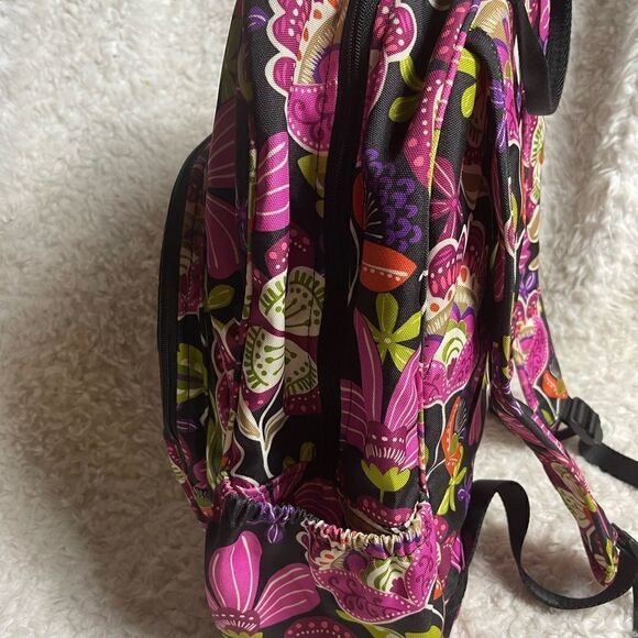 Vera Bradley Pirouette Black & Pink Floral Lighten Up Campus large Backpack main image 5